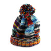 Tie Dye Knitted Patchwork Bobble Hat