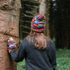 Tie Dye Knitted Patchwork Bobble Hat