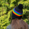 Rainbow Stripe Earflap Hat