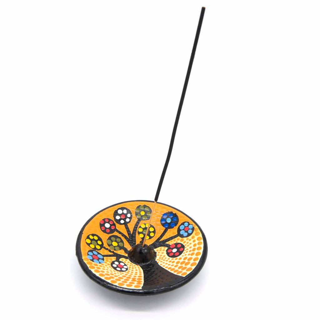 Dot Painted Tree of Life Incense Holder-Incense Holders-Siesta Crafts