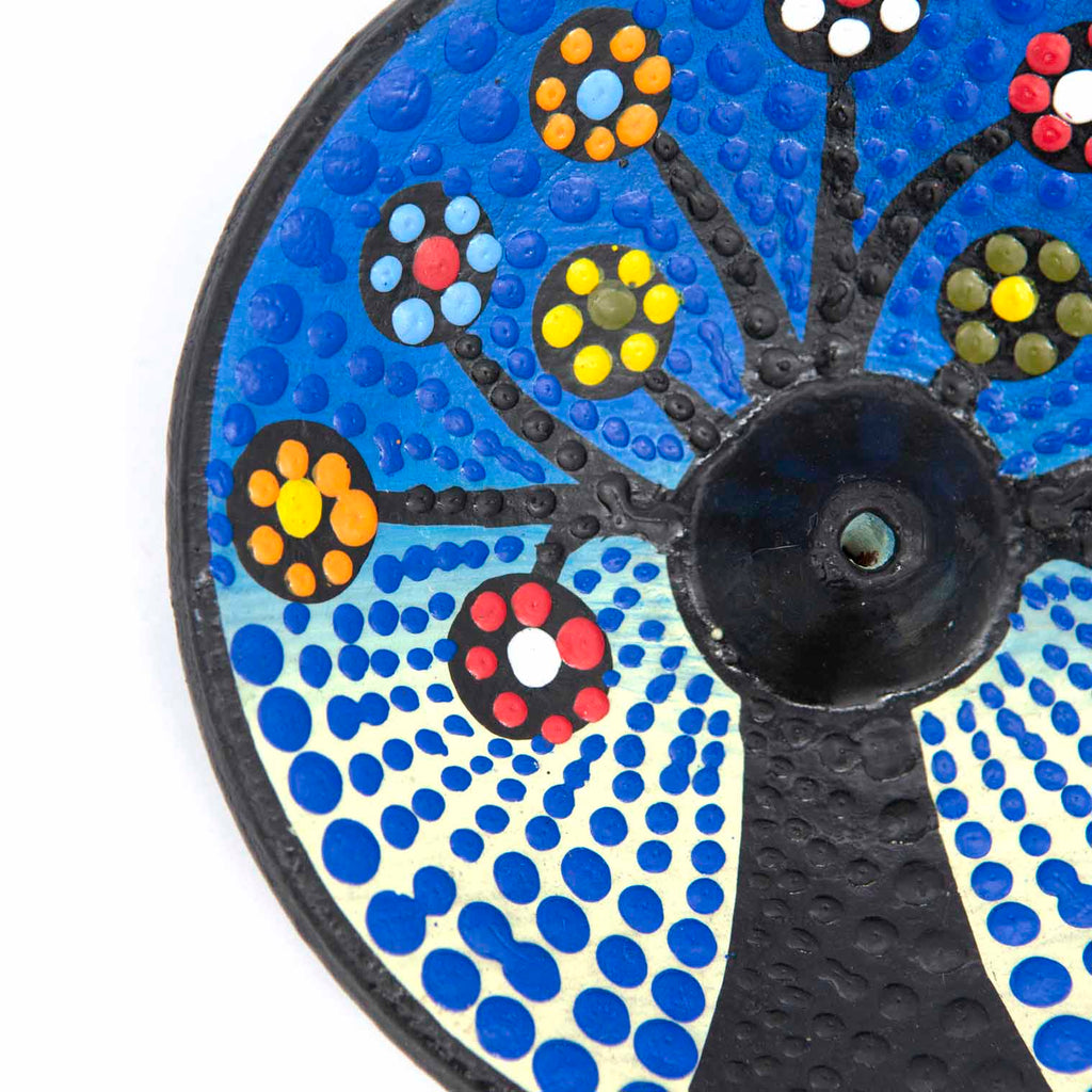 Dot Painted Tree of Life Incense Holder-Incense Holders-Siesta Crafts