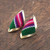 Diamond Shell Peruvian Fabric Earrings