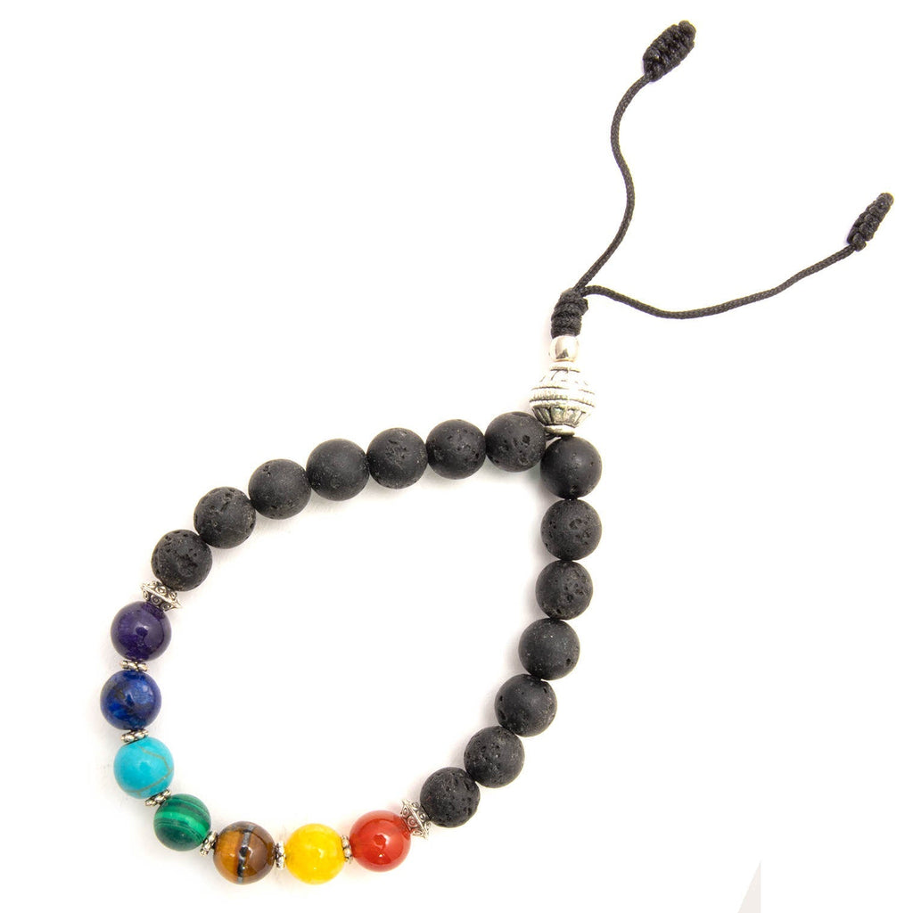 Lava Stone Chakra Bracelet