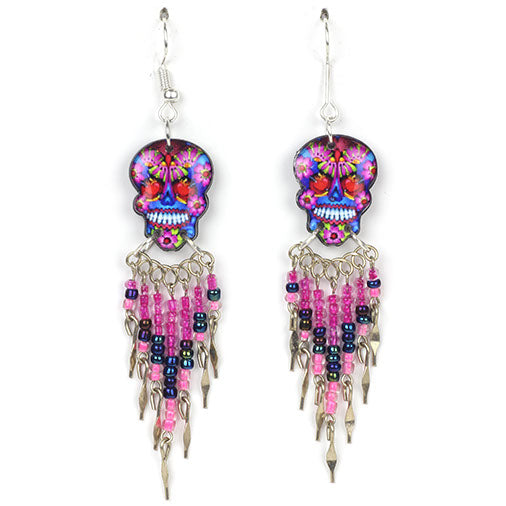 Calavera Skull Earrings-Earrings-Siesta Crafts