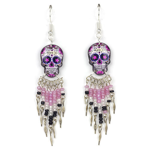 Calavera Skull Earrings-Earrings-Siesta Crafts