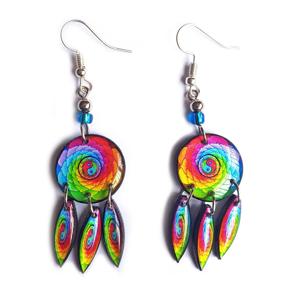 Rainbow Spiral Earrings