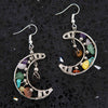 Crescent Moon and Stone Earrings