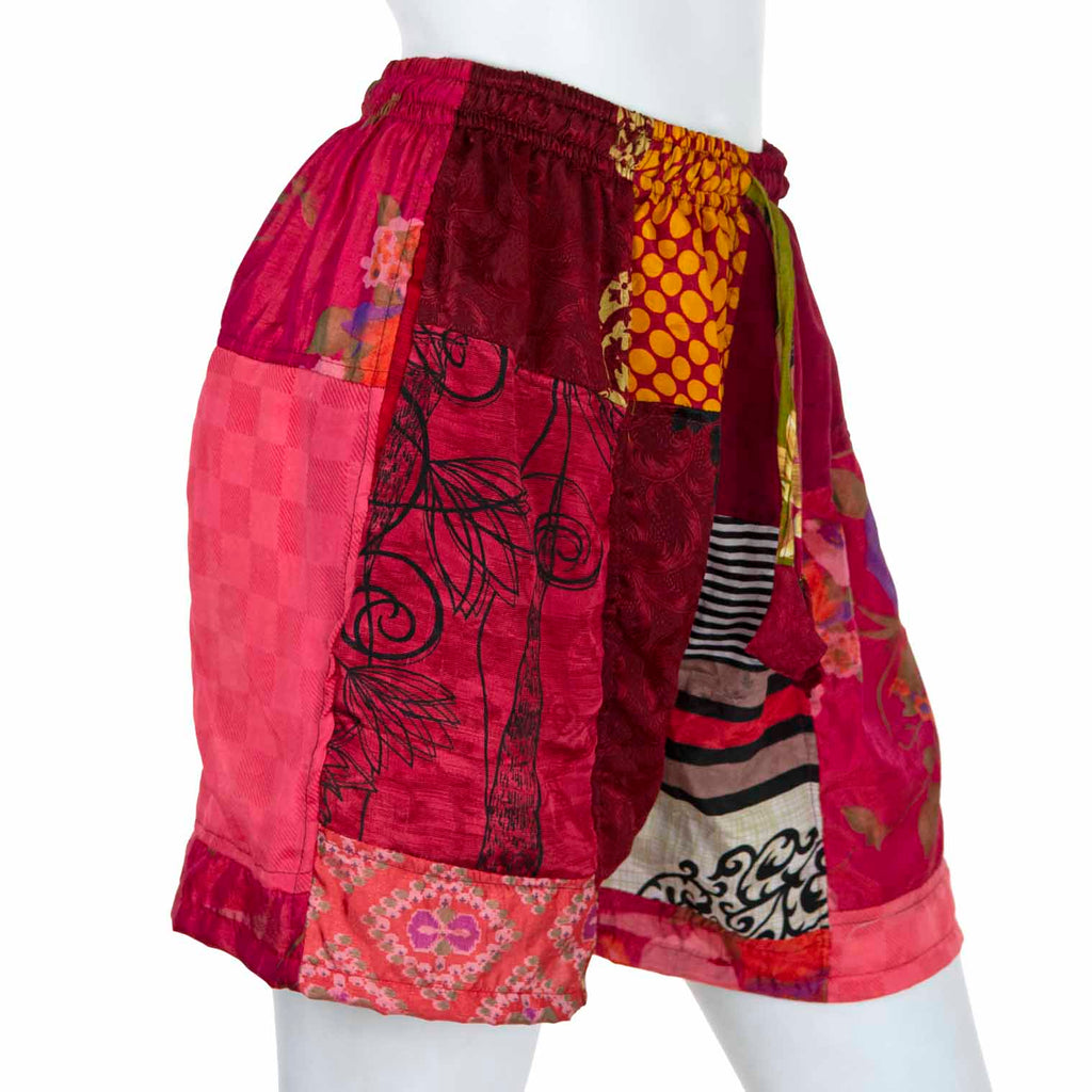 Recycled Sari Patch Shorts-Shorts-Siesta Crafts