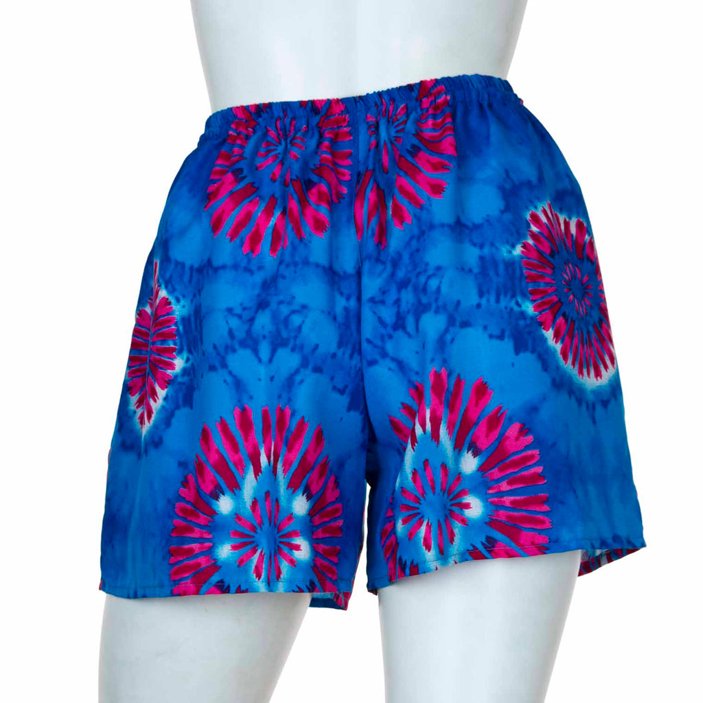 Bright and Bold Tie Dye Shorts with Pockets-Shorts-Siesta Crafts