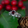 Garnet Stone Nepalese Silver Ring