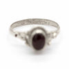 Garnet Spirals Nepalese Silver Ring-Rings-Siesta Crafts