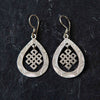 Endless Knot Tear Drop Silver Earrings