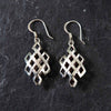 Endless Knot Cage Silver Earrings