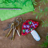 Flat Mushroom Felt Keyring