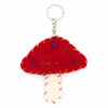 Flat Mushroom Felt Keyring