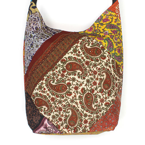 Patchwork Recycled Sari Shoulder Bag-Bags & Purses-Siesta Crafts