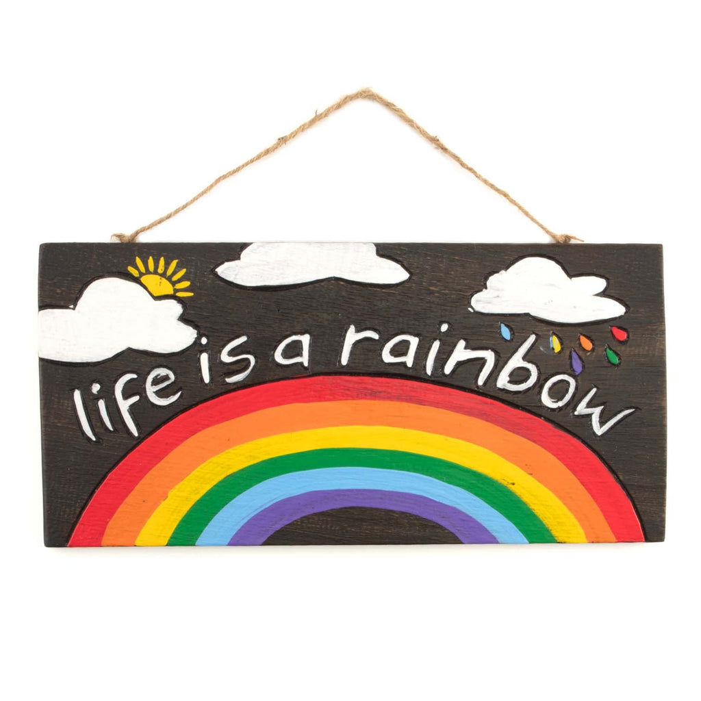 Life is a Rainbow Plaque-Home Décor-Siesta Crafts