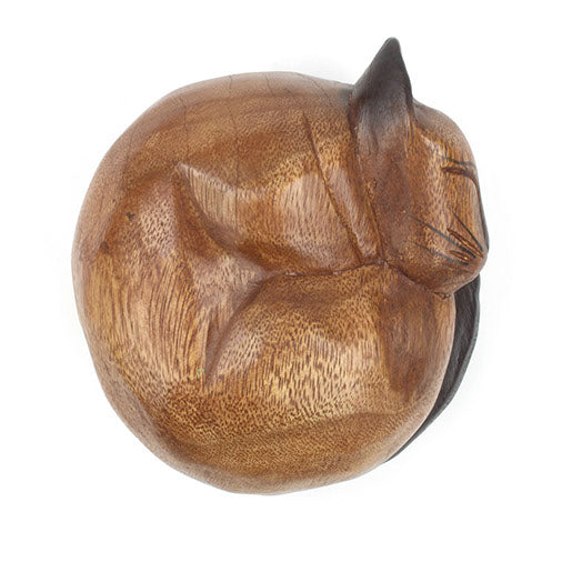 Large Curled Cat-Ornaments & Figurines-Siesta Crafts