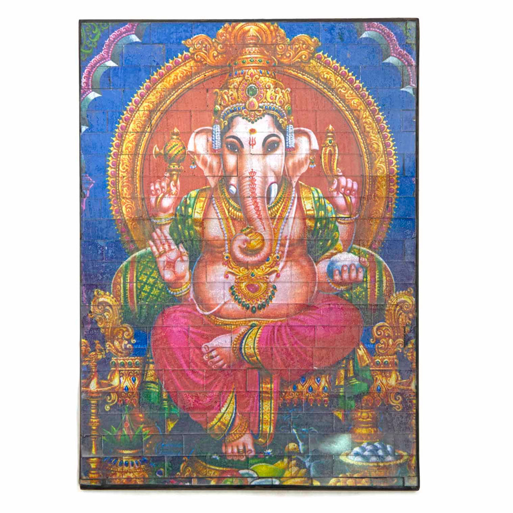 Large Mosaic Ganesh Plaque-Home Décor-Siesta Crafts