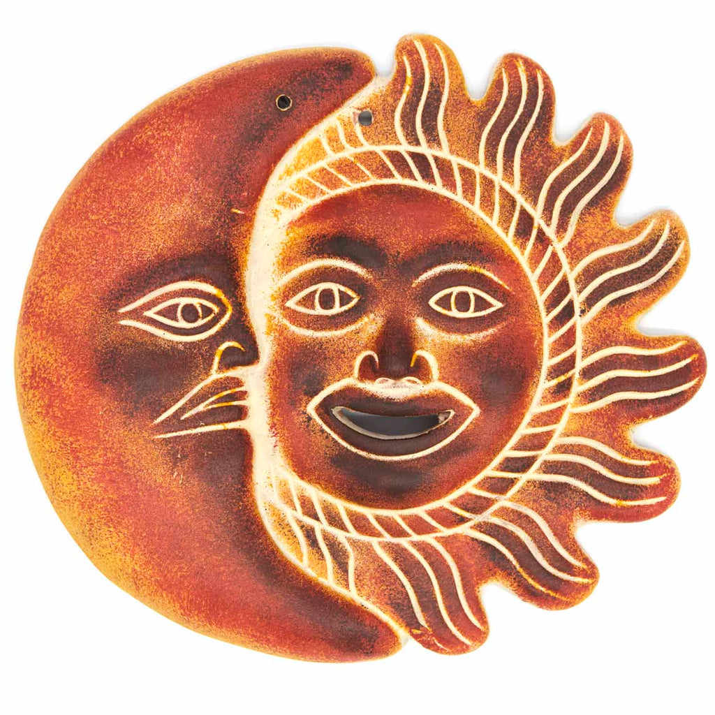 Sun and Moon Eclipse Ceramic Plaque-Home Décor-Siesta Crafts