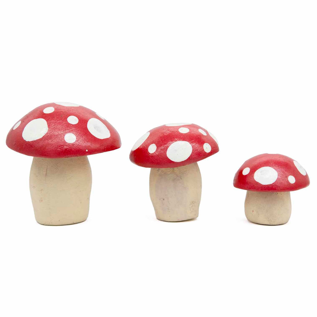 Mexican Ceramic Mushrooms - Set of Three