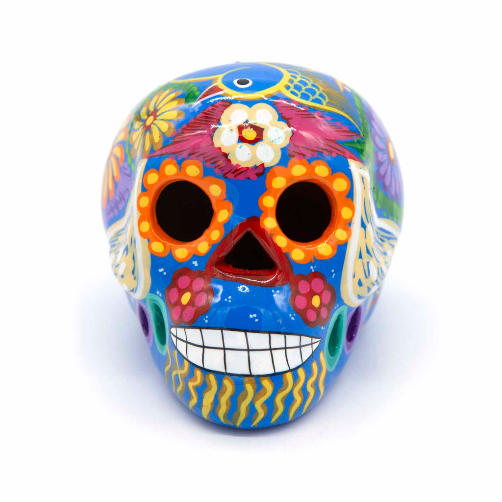 Mexican Painted Skull Medium-Ornaments & Figurines-Siesta Crafts