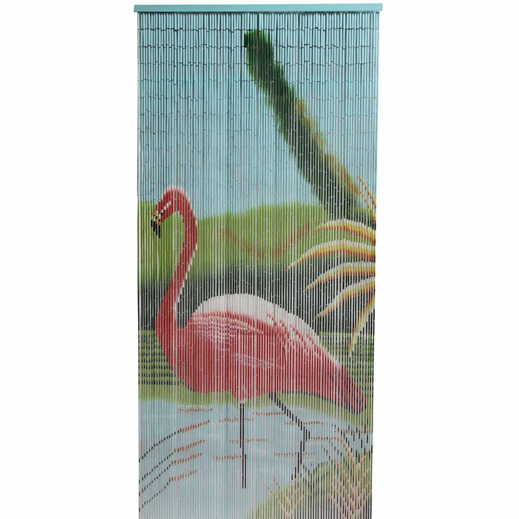 Bamboo Bead Curtain - Flamingo