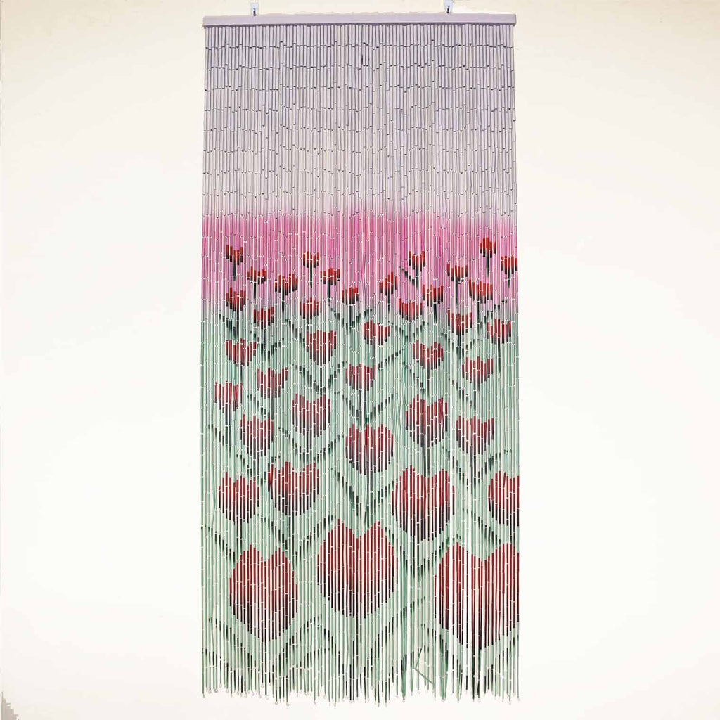 Bamboo Bead Curtain - Tulips