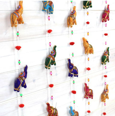 String of Elephants with Bell-Home Décor-Siesta Crafts