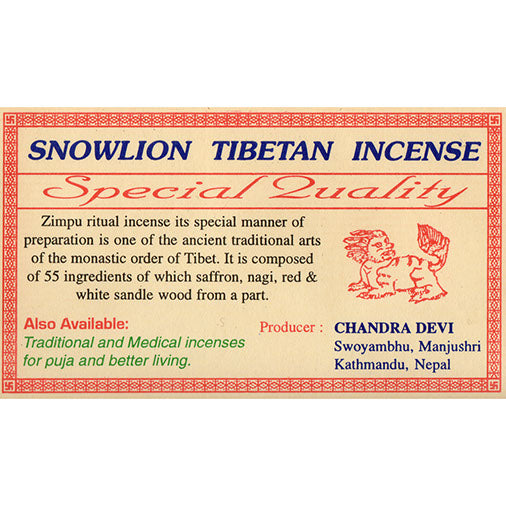 Snowlion Tibetan Incense-Tibetan Incense-Siesta Crafts