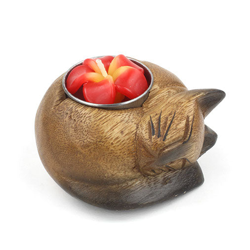 Curled Cat Tealight Holder