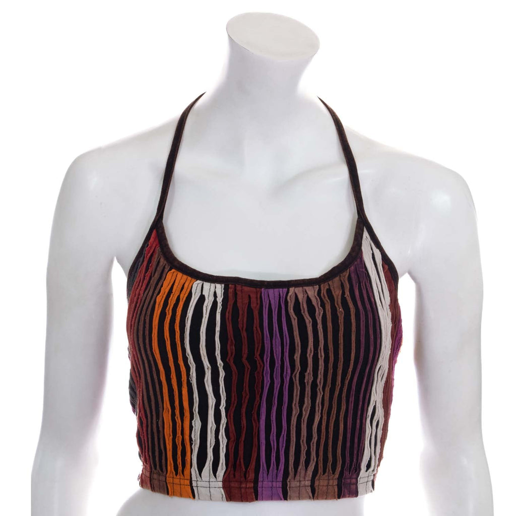 Ripped Cotton Halter Top