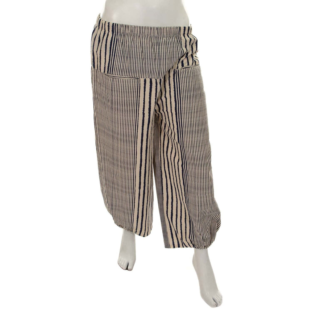 Blue and White Striped Trousers-Trousers-Siesta Crafts