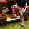 Stonewash Patch Blockprint Trousers-Trousers-Siesta Crafts