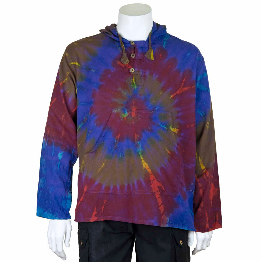 Tie Dye Button Hoodie