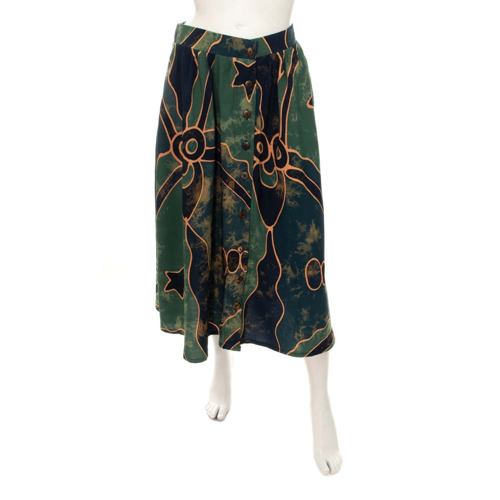 Abstract Button Skirt