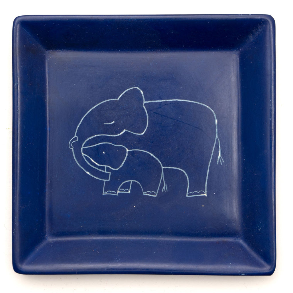 Mother and Baby Elephant Soapstone Tray-Storage & Organisation-Siesta Crafts