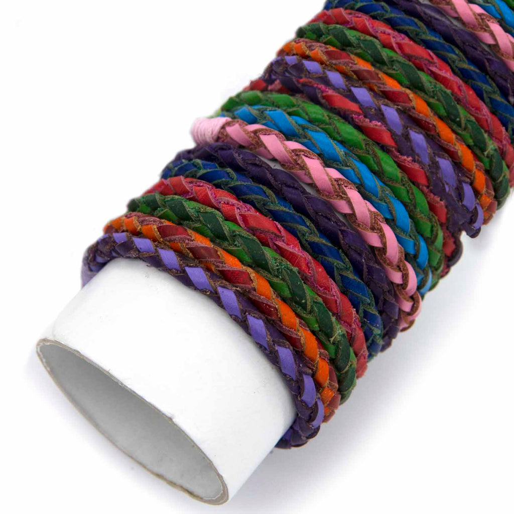 Tube of Coloured Leather Wristbands (x80)