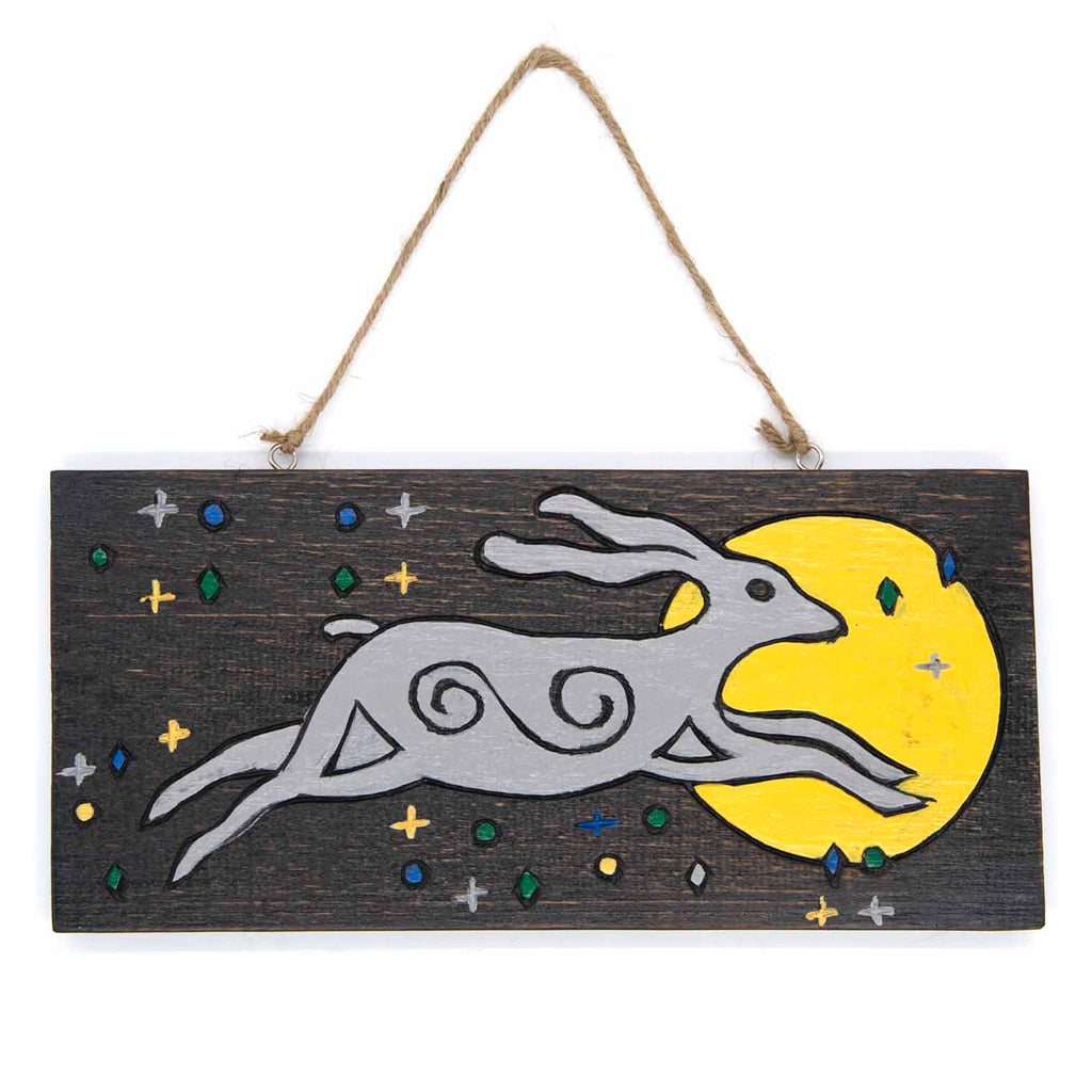 Dark Hare and Moon Plaque-Home Décor-Siesta Crafts