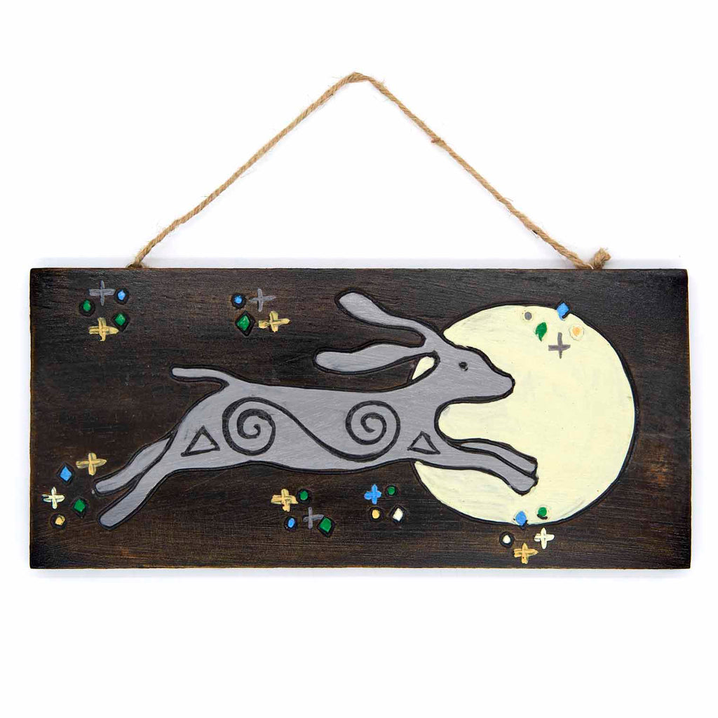 Dark Hare and Moon Plaque