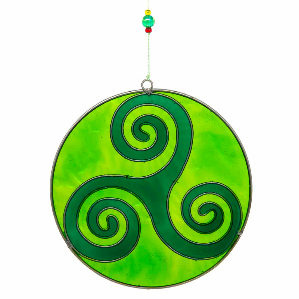 Green Triskelion Suncatcher-Home Décor-Siesta Crafts