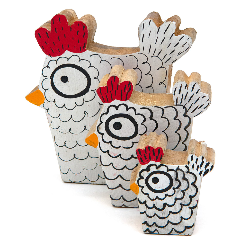 Set of Chickens-Ornaments & Figurines-Siesta Crafts