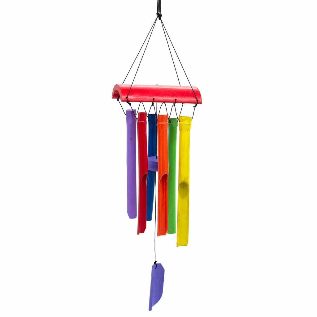 Rainbow Bamboo Windchime-Garden & Outdoors-Siesta Crafts