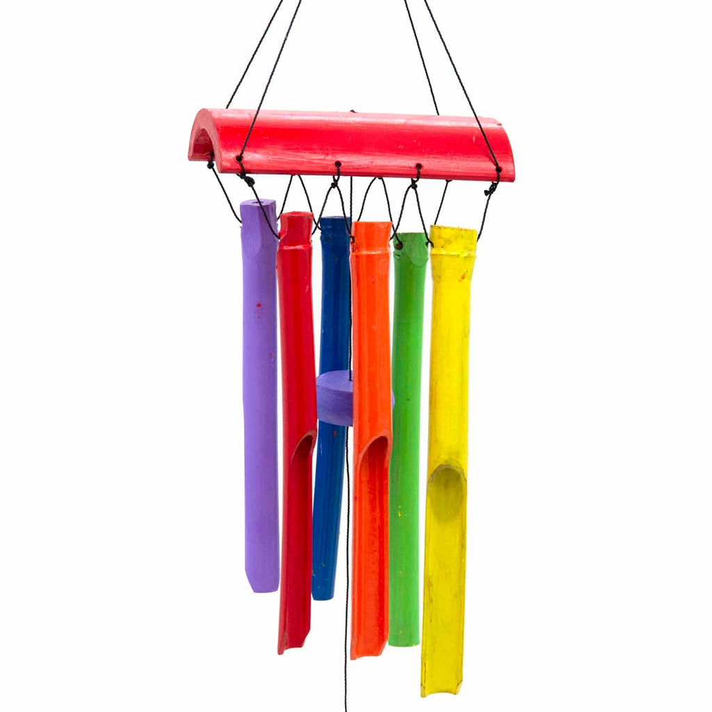 Rainbow Bamboo Windchime-Garden & Outdoors-Siesta Crafts