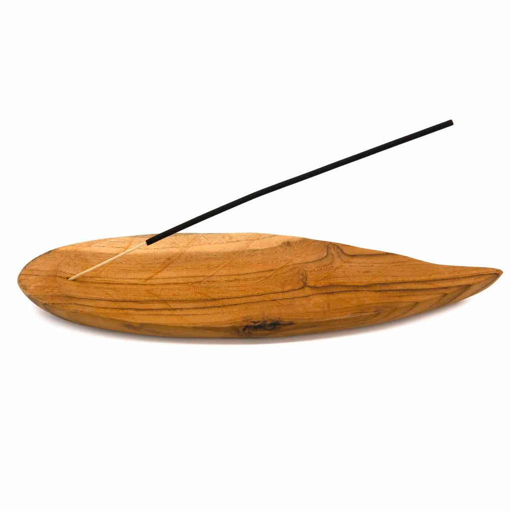 Large Wooden Leaf Incense Holder-Incense Holders-Siesta Crafts