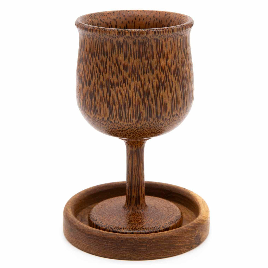 Coconut Wood Chalice and Paten-Christianity-Siesta Crafts