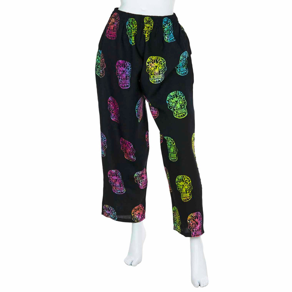 Black Candy Skull Trousers-Trousers-Siesta Crafts