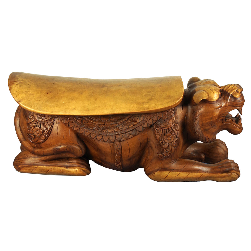 Carved Tiger Bench-Furniture-Siesta Crafts