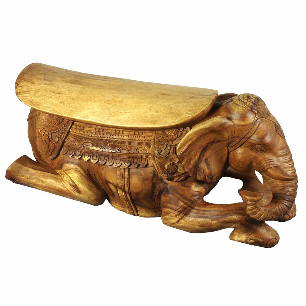 Festival Decorated Elephant Bench - Tapestry-Furniture-Siesta Crafts