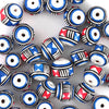 Blue, Red and White Mini Ball Bead